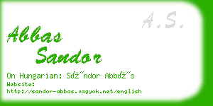 abbas sandor business card